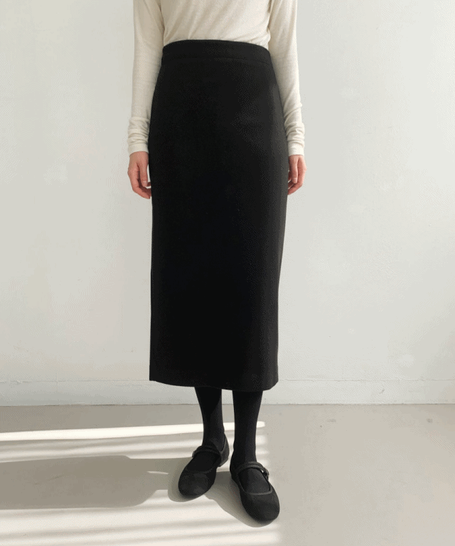 [겨울신상] 여성 겨울 하객룩 모직스커트 H라인 트임 롱스커트 4color 베이지 브라운 블랙