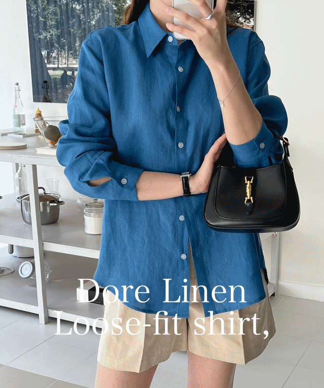 [여름신상] 르네 여성 린넨셔츠 루즈핏 긴팔 여름셔츠 9color 블루 핑크 오트 초록 핑크