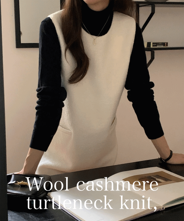 [겨울신상] 가을 루즈핏 여자 캐시미어니트 목폴라니트 터틀넥 스웨터 5color 아이보리